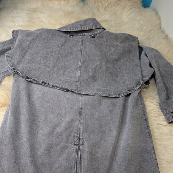 Vintage The Australian Outback Collection grey Denim Duster Jacket Women Small - Picture 15 of 15